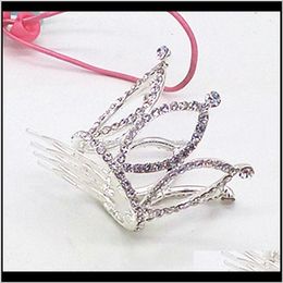 Jewellery Jewellery Mini Girls Rhinestone Crown Bridal Tiara Hair Comb Pin For Wedding Party Ps0843 Drop Delivery 2021 Ibzz5