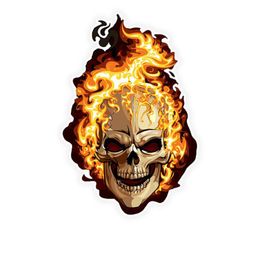 Vehicle Fire Skull Stickers Reflective Death Punisher DIY Graffiti Decals For Luggage Motorcycle Scooter Games Skateboard Guitar Wall Gift Decorate