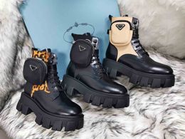 Botas martin femininas de fundo grosso clássicas, confortáveis e resistentes ao desgaste, bolso pequeno, design anti-deslizamento, embalagem completa