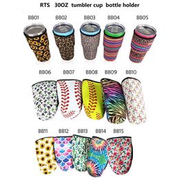 neoprene bottles NZ - Iced Coffee Cup Handle Sleeve Neoprene Insulated Sleeves Cups Cover For 30oz 32oz Tumbler Water Bottle With Carrying Carrier Bags