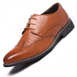 38-48 Leather Shoes Men Gentlemans Stylish Comfortable Business Mens Classic Shoes #LH10001 Men Dress Shoes Leather