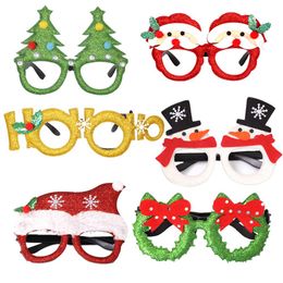 10Styles Christmas Party Eyeglass Decorations Children Toys Santa Claus Snowman Glasses Xmas Decorations party Favour gift