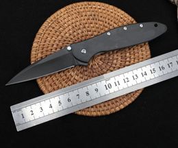 1Pcs Top Quality 1660 Assisted Fast Open Flipper Folding Knife 8Cr13 Black Titanium Coated Blade Stainless Steel Handle With Retail Box