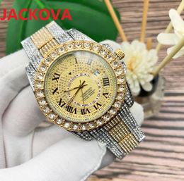 Classic Mens Sky Starry Diamonds Ring Watch 42mm Sapphire Mirror Full Rhinestone Steel Centre clock man japan quartz auto date men dress designer wristwatch 2022