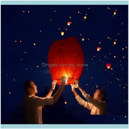 Decorations Festive Supplies Home & Garden10Pcs Chinese Paper Sky Flying Ing Lanterns Fly Candle Lamps Christmas Party Wedding Decoration 20