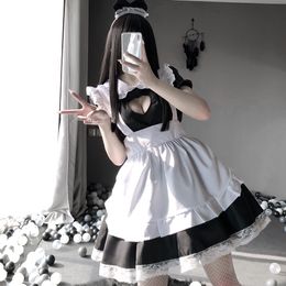 Mascot doll costume Party Maid Costume Halloween Purim Costume for Adult Women Role Play Apron Servant Miniskirt Dress