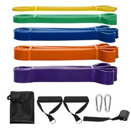 TOMSHOO Resistance Bands 5 Packs Exercises Elastic Fitness Training Yoga Loop Band Workout Pull Rope With Strength Test Video H1026