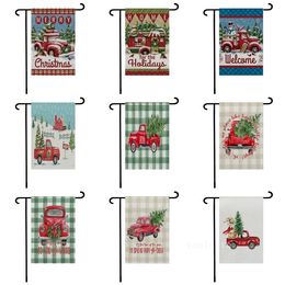 Merry Christmas Garden Banner Flags double printed yard flag linen 45*30cm Christmas flag T2I53108