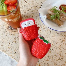 Simulation Bread Strawberry Cases For apple Airpods 1/2 Wireless Bluetooth Earphone Protection Shockproof Silicon PVC Case Cover 5 Styles DHL