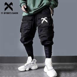 11 BYBB'S DARK Detachable Multi-Pocket Cargo Pants Men Harajuku Hip Hop Streetwear Joggers Man Elastic Waist Sweatpants Techwear 211201