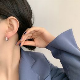 Vintage Copper CZ Stone Hoop Earrings Women Elegant Jewellery Oval Geometric Earring Female Brincos Korea Bijoux 2021