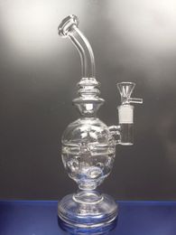 Heady thick glass bong fab egg water pipe skull beaker dab rig bongs recycler glass bent neck oil burner percolator with accessory