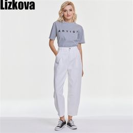 Lizkova Spring White Jeans Woman High Waist Harem Pants Mujer Pantalones Plus Size Casual Streetwear Vaqueros 211111