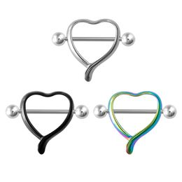 Heart Nipple Ring Piercing Barbell Stainless Steel Shield Bar Rings Sexy Adult Game for Women Breast Body Jewelry Gift