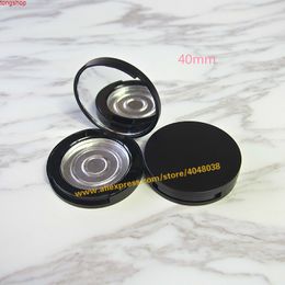 20pcs/lot 40mm High Class Empty Black Blusher Compacts, DIY Round Top Grade Eyeshadow Powder Case, Plastic Elegant Lipstick Boxhigh qty