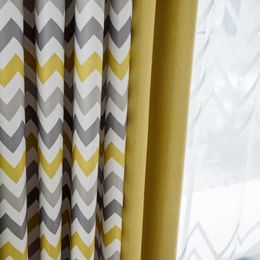 Curtain for Living Room Yellow Stripped Customised Bedroom Curtain for Window Drapes Home Decor Cortinas 210712