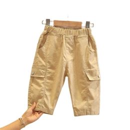 Boys' summer clothes children's western style thin casual pants cropped trendy P4649 210622