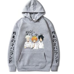 The Promised Neverland Hot Anime Hoodie Pullover Tops Long Sleeve Fashion Cloth Y0804