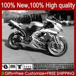 Bodywork For KAWASAKI NINJA ZX-600 ZX 6R 600 CC 600CC 6 R 07-08 Body 10No.114 ZX-6R ZX600C ZX636 2007 2008 ZX 636 ZX600 ZX-636 ZX6R 07 08 Motorcycle Fairing Kit black flames