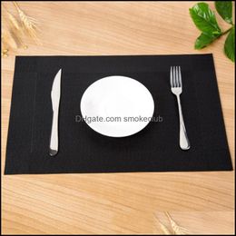 Mats & Pads Table Decoration Aessories Kitchen, Dining Bar Home Garden 4Pc Mat Insation Washable Family Features Western Kitchen Hall El Bla