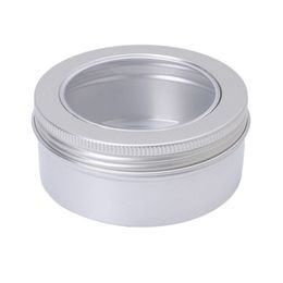 2021 150G Aluminium Jar with Transparent Window Cap Aluminium Container Pot Wedding Gift Packing Box Tin Metal Cans, 24pcs/Lotgood qualtty