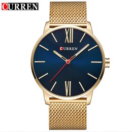 CURREN Montre Homme Ultra-thin Classic Quartz Watches Business Men's Wristwatch Stainless Steel Band Waterproof Male Clock Reloj de hombre Relogioes