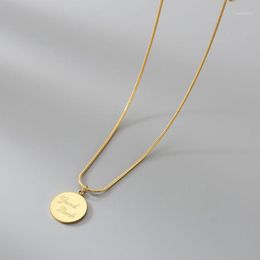 Pendant Necklaces 2022 Vintage Necklace On Neck Gold Chain Women's Coin Jewellery Gift Fashion Luxury For Women