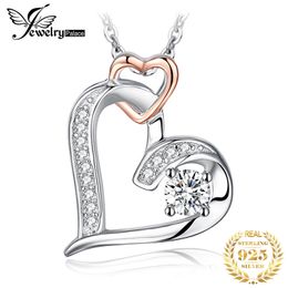 JPalace Infinity Heart Pendant Necklace 925 Sterling Silver Choker Statement Women 925 Jewellery Without Chain 210721