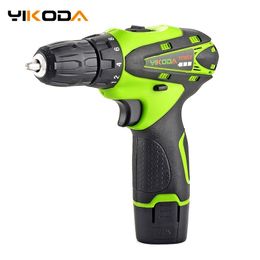 Yikoda 12v Cordless Drill Electric Tournevis rechargeable Batterie lithiumon Parafusadeira Twospeed Driver Power Tools 211027