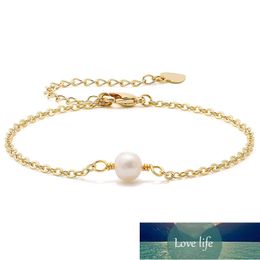 14 K Gold Luxury Charm Bracelet 5mm Natural Freshwater Pearl Charm Bracelet for Women Wedding Party Oval Pearl Jewellery Gift Factory price expert design Quality