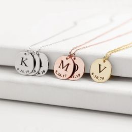 Designer Necklace Luxury Jewellery DIY Tiny Gold Initial Silver Letter Initials Name Pendant Fashion For Women Gift