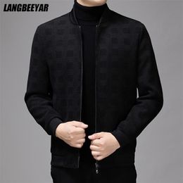 Top Quality Designer Brand Casual Fashion Baseball Collar Mens Jackets And Coats Plaid Windbreaker Autumn Winter Men Clothing 211214