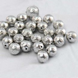 Tibetan silver carved round ball diy jewelry accessories spacer balls DADWZ013 Spacers