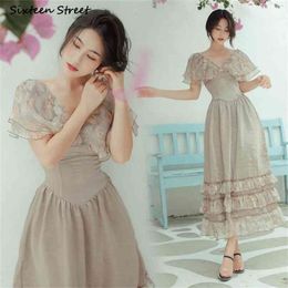 Vintage Silk Maxi Dresses for Woman V Neck Evening Party Short Sleeve Printed Bodycon Summer Vestido 210603