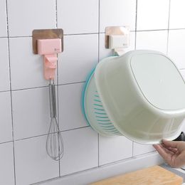 Hooks & Rails Multifunction Wall-mounted Storage Hook Bathroom Washbasin Towel Rack