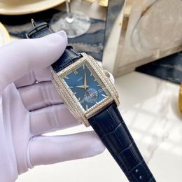 Luxury Men Automatic self wind watch geometric rectangular Mechanical Watch waterproof clock Casual Male Leather belt watch