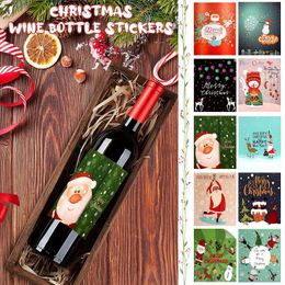 Gift Wrap Christmas Wine Bottle Label Sticker Creative Style Packaging Stickers For Holiday Party Bar Supplies