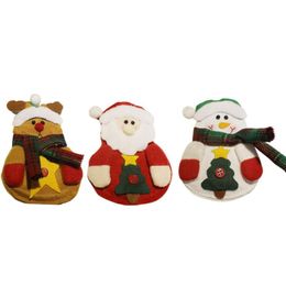 Christmas Decorations Santa Table Decor Snowman Claus Elk Tableware Holders Decoration For Family Party Dinner