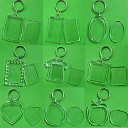 500pcs Bulk Acrylic Keychain Blank Clear diy transparent keyring gift idea