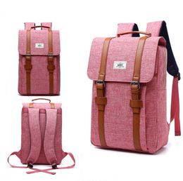 DHL30pcs Backpack Women Canvas Large Capacity Flap Cover Double Hasp School Bag Mix Color