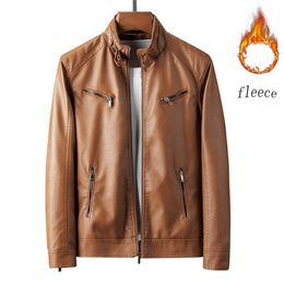 Autumn and Winter Leather Jacket Men's Coat Style Fashionable Handsome Cultivate One's Morality Locomotive 4Xl 210811