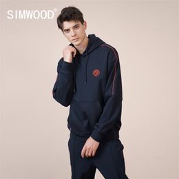 Autumn Jersey Sweatshirt Men Embroidery Casual Hoodies Contrast Color Activewear Running Pullovers 210819