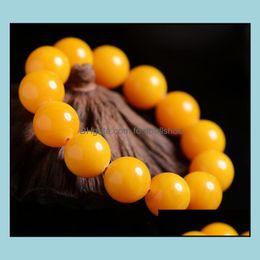 Beaded, Bracelets Jewellery Natural Baltic Amber, Wax, Chicken Oil, Yellow Honey, Fashion Single Ring Hand String For Men And Women Strands Dr