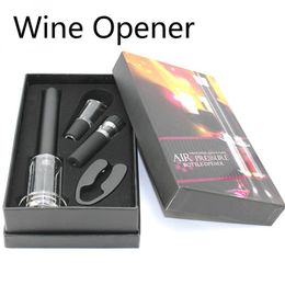 4 PCS Red Wine Opener Set Wine AIr Pressure Corkscrew Gift Set Screw Out Tool Home Kitchen Pouring Stopper Gift Set Hot sales