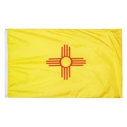 NEWNew Mexico State Flag 3x5FT banner 100D 150X90CM Polyester brass grommets high quality custom flag EWE7357