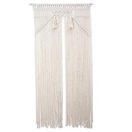 Tapestries Boho Macrame Wall Hanging Door Curtain Handmade Woven Tapestry For Wedding Home Decor Living Room Background Ornament