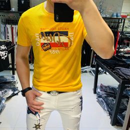 Summer Mens T-shirts Men Casual Embroidery Mercerized Cotton Short-sleeved Mrhome Brand High Quality O-neck Fashion Plus Size Colourful Top
