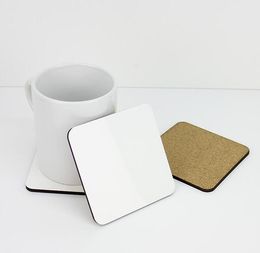 1000pcs 9*9cm Sublimation Coaster Wooden Blank Table Mats MDF Heat Insulation Thermal Transfer Cup Pads DIY Coaster #146