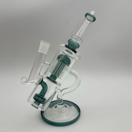 NEW Unique Glass Bong Clear Hookahs Pipe Recycler Dab Rig comb and Inline Perc Oil Rigs 14.5mm Joint Bongs Water Pipes Percolator