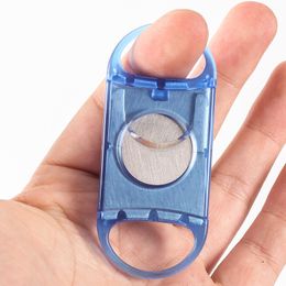 500pcs Hard Plastic And Metal Cigar Cutter Cutters Portable Round Head 2 Colors Optional Accessories Smoking Tool DH8899